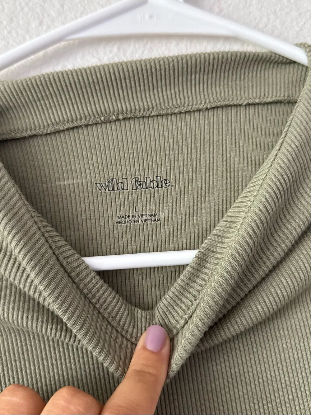 wild fable Olive Green Ribbed Mock Neck Crop Top